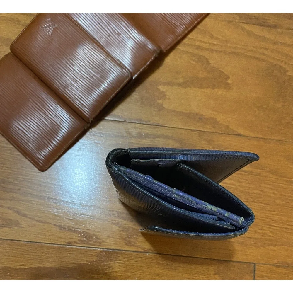 Used Lots of‎ 2 Auth Louis Vuitton Eli Leather Blue Coffee Trash Poor Condition